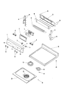 CONTROL PANEL / TOP ASSEMBLY Diagram and Parts List for MER5754QAW  Maytag Range
