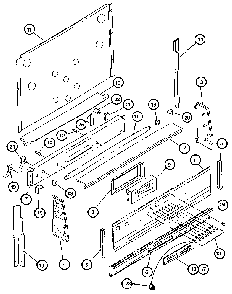 Backguard Diagram and Parts List for RST378NW  Caloric Range