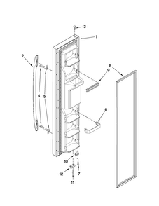 Freezer Door Parts Diagram and Parts List for MSD2574VEQ11  Maytag Refrigerator
