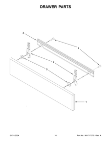 Drawer Parts Diagram and Parts List for JIS1450ML1  Jenn-Air Range