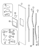 FREEZER OUTER DOOR (JSD2789GEB / Q / W) Diagram and Parts List for JSD2789GEW  Jenn-Air Refrigerator