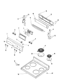 CONTROL PANEL / TOP ASSEMBLY Diagram and Parts List for MER5555QAW  Maytag Range
