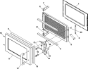 DOOR Diagram and Parts List for HDC21RB2 P1331208M Amana Microwave