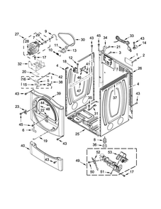 Cabinet Parts Diagram and Parts List for MDG28PDCWW0  Maytag Dryer