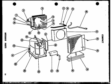 Compact Interior Parts Diagram and Parts List for 109-2GM P54336-13R Amana Air Conditioner