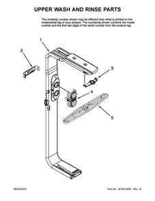 Upper Wash And Rinse Parts Diagram and Parts List for JDB1255AWB2  Jenn-Air Dishwasher
