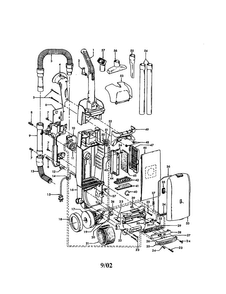 Handle/hose/motor Diagram and Parts List for U5477-900  Hoover Upright Vacuum