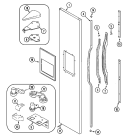 FREEZER OUTER DOOR Diagram and Parts List for GS2414CXFW  Maytag Refrigerator