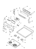 CONTROL PANEL / TOP ASSEMBLY Diagram and Parts List for MER5875QCB  Maytag Range