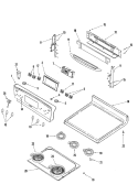 CONTROL PANEL / TOP ASSEMBLY Diagram and Parts List for JER8885QCS  Jenn-Air Range
