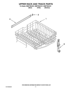 09 - Upper Rack And Track Parts Diagram and Parts List for MDB7759AWS1  Maytag Dishwasher