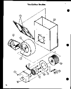 Ventilation Section Diagram and Parts List for AKD-1 P85558-1S Amana Range