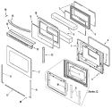 DOOR Diagram and Parts List for JGW8130DDW  Jenn-Air Wall Oven