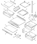 SHELVES & ACCESSORIES Diagram and Parts List for MSD2433HEW  Maytag Refrigerator