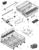 RAIL & RACK ASSEMBLY Diagram and Parts List for JDB1100AWB  Jenn-Air Dishwasher