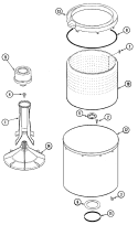 TUB Diagram and Parts List for CW5500W  Crosley Washer