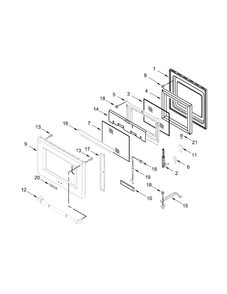 Oven Door Parts Diagram and Parts List for JLRP436WP00  Jenn-Air Range