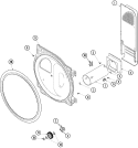 REAR BULKHEAD, ROLLER & AIR DUCT (GAS) Diagram and Parts List for CDG9500W  Crosley Dryer