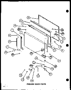 Freezer Door Parts Diagram and Parts List for TLI20G-P76512-27W  Amana Refrigerator