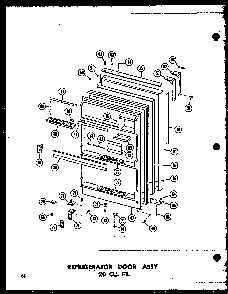 Refrigerator Door Assy 20 Cu. Ft. Diagram and Parts List for T16J-P60236-9W  Amana Refrigerator