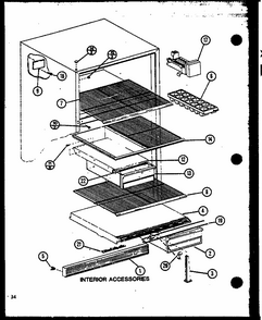 Interior Accessories (tm20n/p1102105w) (tm20n/p1102106w) Diagram and Parts List for TM18N-P1102104W  Amana Refrigerator