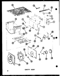 Motor Drive/rear Chassis Diagram and Parts List for SRI19B-C-P73320-48WC  Amana Refrigerator