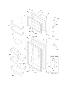 Doors Diagram and Parts List for CRT216HLW6  Crosley Refrigerator