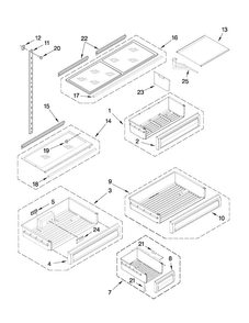 Shelf Parts Diagram and Parts List for JB36NXFXLW03  Jenn-Air Refrigerator