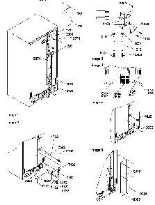 Cabinet Back Diagram and Parts List for SXD322L-P1313901WL  Amana Refrigerator