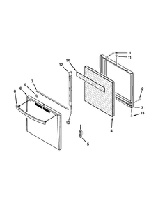 Door Parts Diagram and Parts List for AGP200VDW0  Amana Range