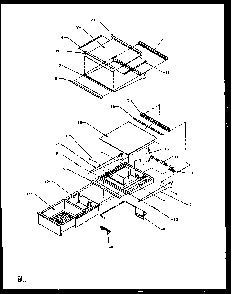 Refrigerator Shelving And Drawers Diagram and Parts List for SZD25N2E-P1162431WE  Amana Refrigerator