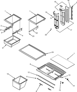 Shelves & Accessories Diagram and Parts List for PTB1826ARW  Maytag Refrigerator