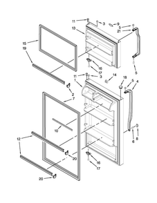 Door Parts Diagram and Parts List for A6TXNWFXW01  Amana Refrigerator