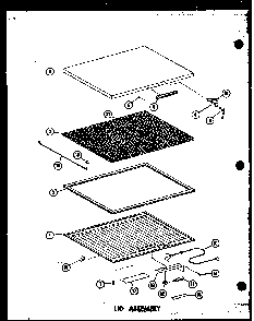 Lid Assembly Diagram and Parts List for C15B-C P60330-82WC Amana Freezer