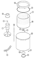 TUB Diagram and Parts List for MAV7657EWQ  Maytag Washer