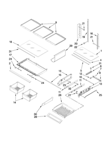Shelf Parts Diagram and Parts List for JFI2089AEP8  Jenn-Air Refrigerator