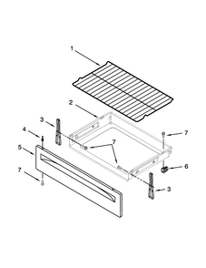 Drawer And Broiler Parts Diagram and Parts List for 4KMER7600AW0  Maytag Range
