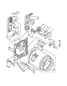 Bulkhead Parts Diagram and Parts List for CGD126SBW1  Crosley Dryer
