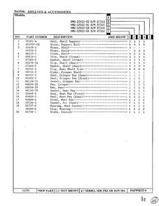 Shelves And Accessories Page 2 Diagram and Parts List for HMG-22912-0C  Admiral Refrigerator