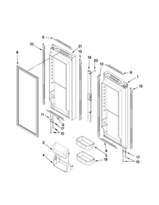 Refrigerator Door Parts Diagram and Parts List for JFC2290VTB1  Jenn-Air Refrigerator