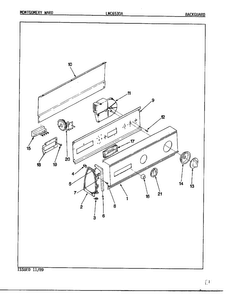 Backguard Diagram and Parts List for 6530A REV A Norge Washer