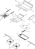 REFRIGERATOR SHELVES Diagram and Parts List for PBB1951HEQ  Maytag Refrigerator