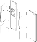 HANDLES AND TRIM Diagram and Parts List for ASD2328HES  Amana Refrigerator