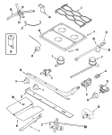 TOP & GAS CONTROLS Diagram and Parts List for CLY1628BDB  Magic Chef Range