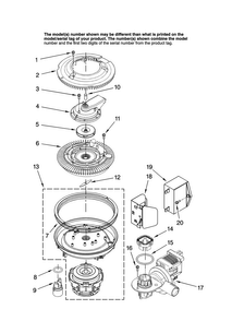 Pump And Motor Parts Diagram and Parts List for MDB5601AWB46  Maytag Dishwasher