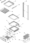 DELI AND REF SHELF Diagram and Parts List for ASB2623HRQ  Amana Refrigerator