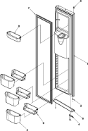 FREEZER DOOR Diagram and Parts List for ACD2238HTS  Amana Refrigerator