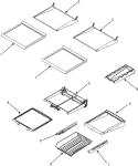 REFRIGERATOR SHELVES Diagram and Parts List for MBF2262HEB  Maytag Refrigerator