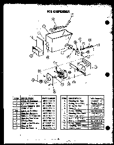 Ice Dispenser Diagram and Parts List for GFD240 MN04 Caloric Refrigerator