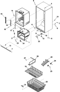 INTERIOR CABINET & FREEZER SHELVING Diagram and Parts List for ABB222ZDEQ  Amana Refrigerator